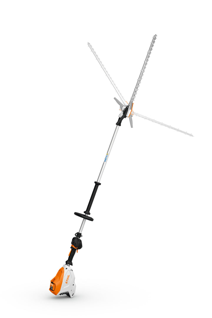 Stihl HLA 140 cordless long-reach hedge trimmer detail