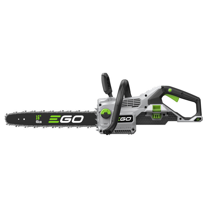 EGO CS1610E chainsaw in use
