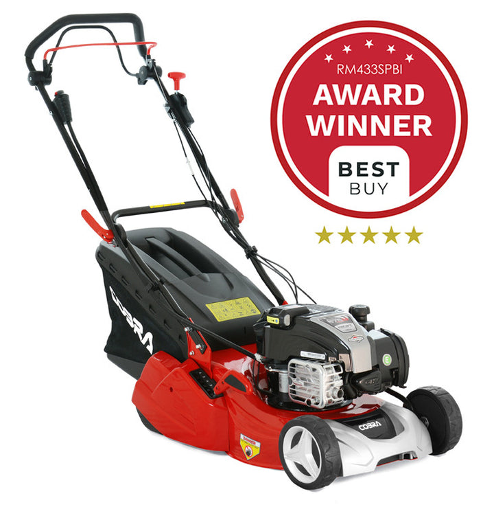 Cobra RM433SPBI 17 inch self-propelled petrol rear roller lawnmower