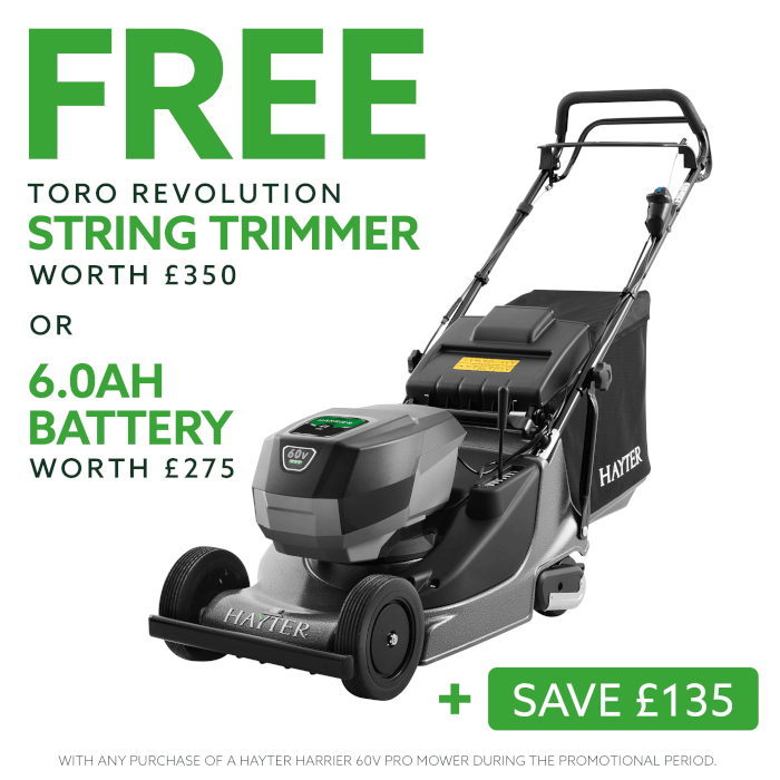 Hayter Harrier 41 Pro Cordless Rear Roller 60V Battery Mower - Lawn Mowers - Country Mower Centre