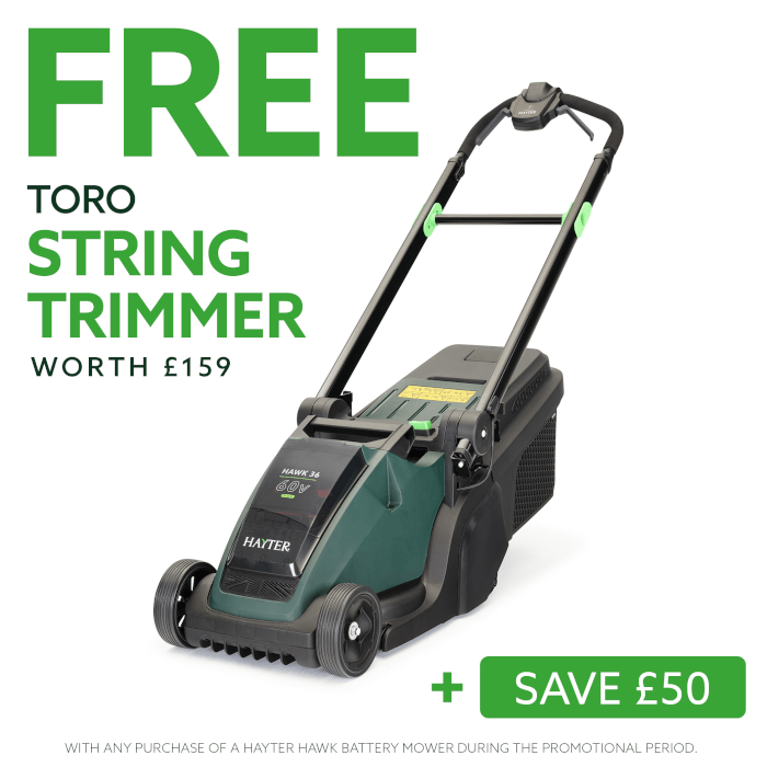 Hayter Hawk 36 Push 60V Cordless Battery Lawn Mower Kit - Lawn Mowers - Country Mower Centre