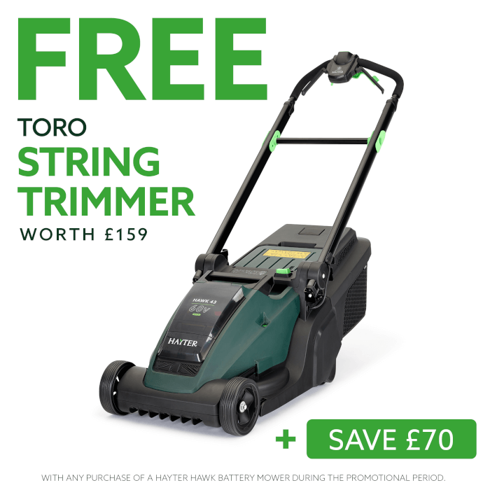 Hayter Hawk 43 AutoDrive 60V Cordless Battery Lawn Mower Kit - Lawn Mowers - Country Mower Centre