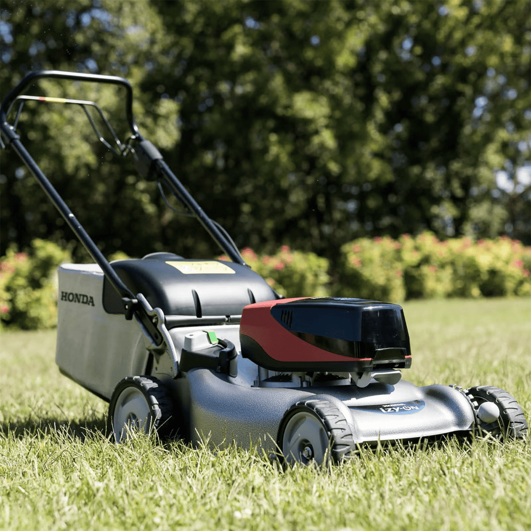 Honda Izy 416 XB 41cm (16") Steel Deck Cordless Push Mower Kit - Lawn Mowers - Country Mower Centre