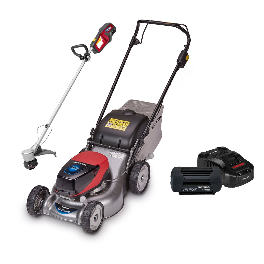 Honda Izy HRG 416 XB 41cm Cordless Lawn Mower Bundle – Lawn Trimmer, 4Ah Battery & Fast Charger - Lawn Mowers - Country Mower Centre