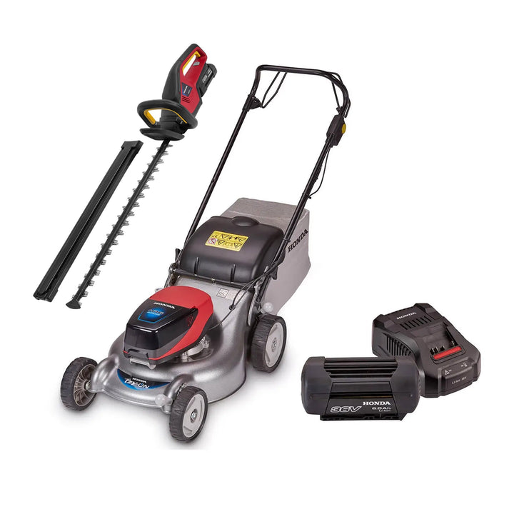Honda Izy HRG 466 XB 46cm Cordless Lawn Mower Bundle – Cordless Hedgetrimmer, 6Ah Battery &amp; Fast Charger - Lawn Mowers - Country Mower Centre