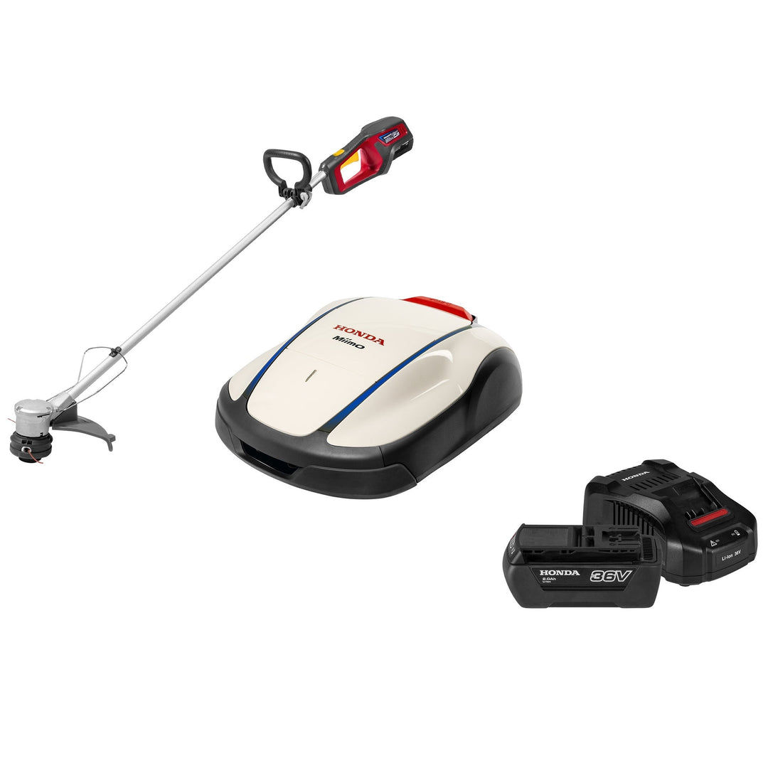 Honda Miimo 1500 Live Robotic Lawnmower Bundle – Installation Kit, Cordless Trimmer, 2Ah Battery & Fast Charger - Robotic Mowers - Country Mower Centre