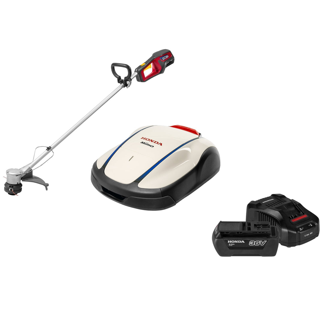 Honda Miimo 2500 Robotic Lawnmower Bundle – Installation Kit, Cordless Trimmer, 2Ah Battery & Fast Charger - Robotic Mowers - Country Mower Centre