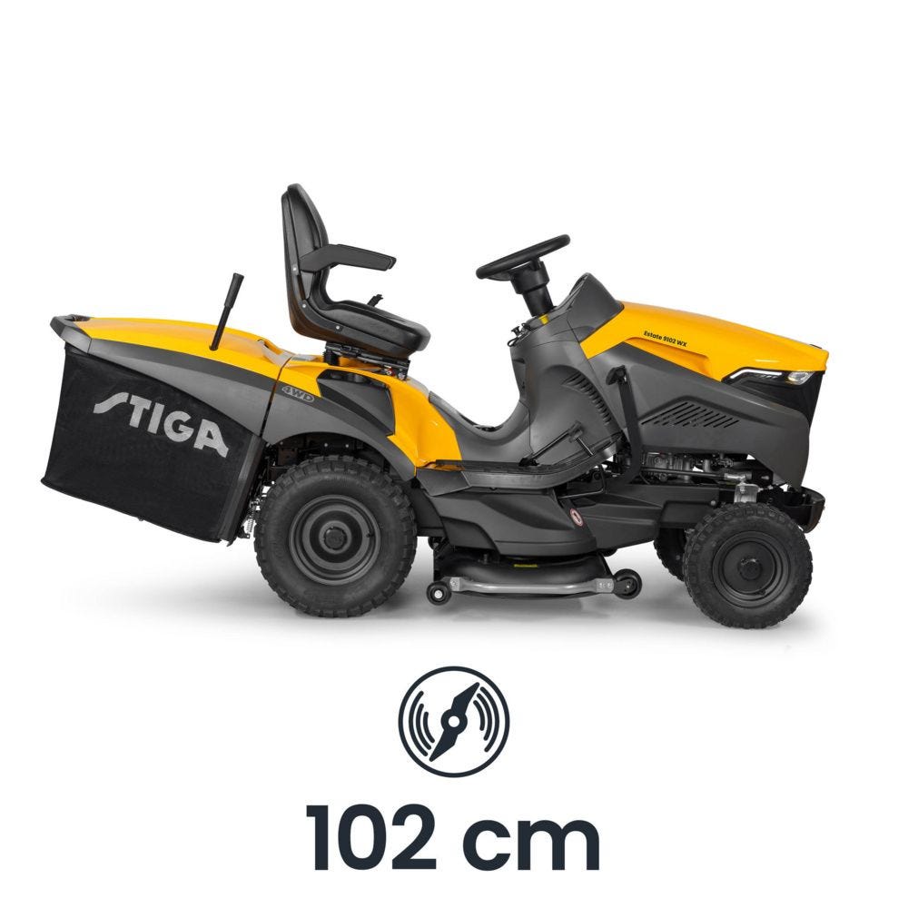 Stiga Estate 9102WX 102cm (42") 4WD Hydrostatic Rear Collect Lawn Tractor - Garden Tractors - Country Mower Centre
