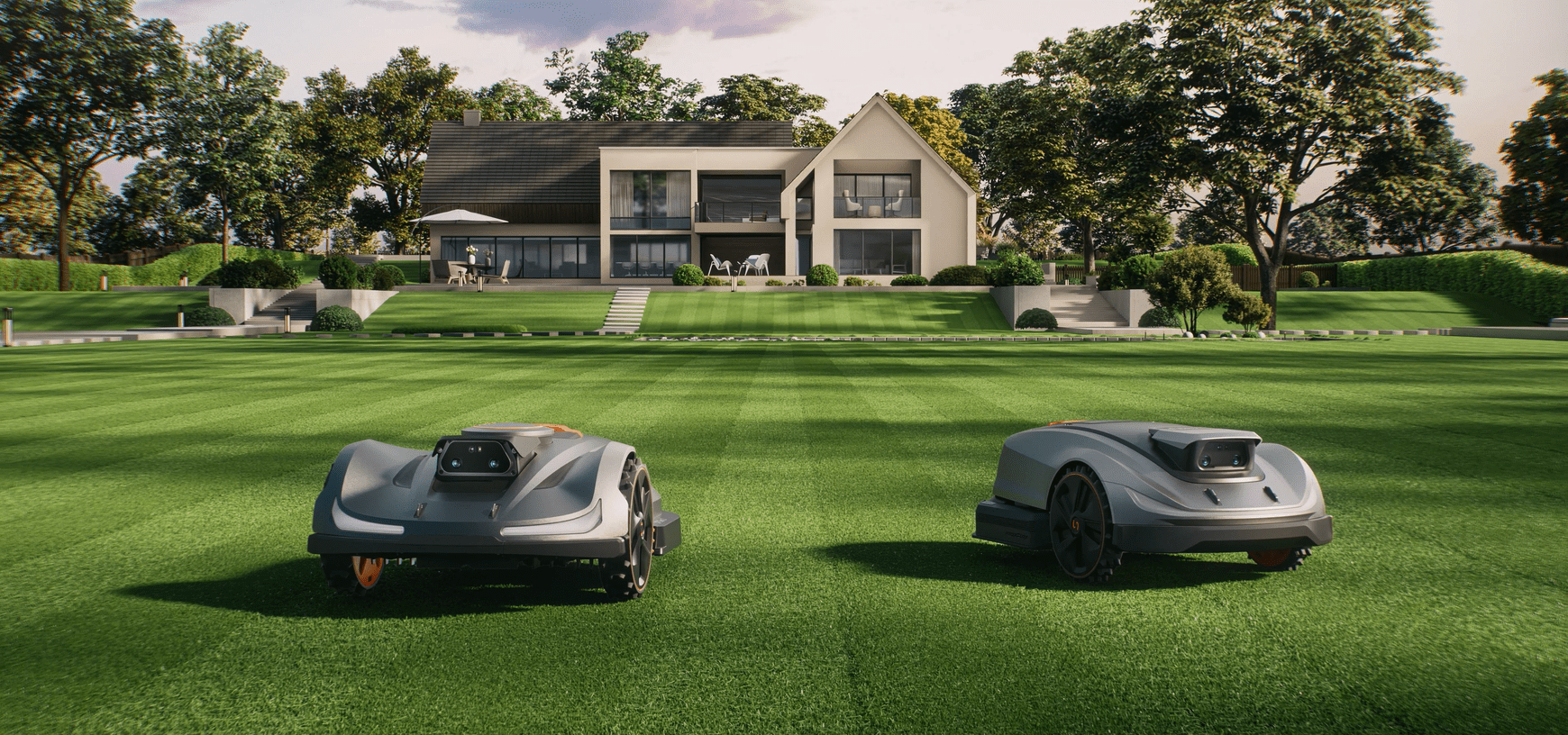 Two sunseeker elites creating an amazing striped lawn - available at Country Mower Centre